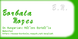 borbala mozes business card
